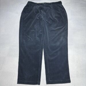 Vintage 90s Polo Ralph Lauren Navy Corduroy Pants 34x27** Classic Pleated Chino